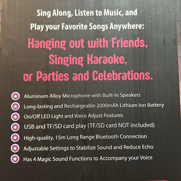 {Surround Soundz} Wireless Bluetooth Karaoke Microphone in Rose Gold PARTY, NEW - Picture 3 of 9